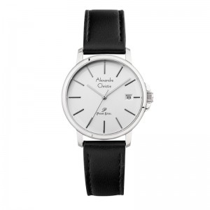 Alexandre Christie AC 1032 Silver White Black Leather Lady LDLSSSL